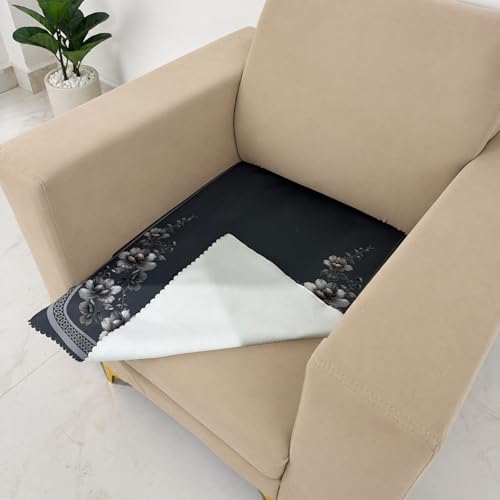 Image of Homerz Premium 'Luxe Series' Holland Velvet Sofa Cover | Smooth Finish | Anti-Skid Fleece Backing | Soft Touch Couch Protector for Living Room (Grey, 1 Seater, Only Seat Cover)