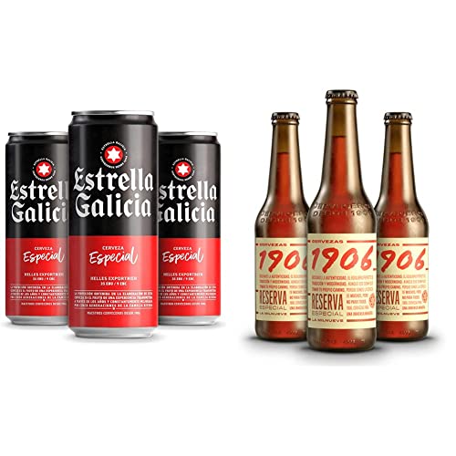 Estrella Galicia Especial Cerveza, 24 x 330ml + 1906 Reserva Especial Cerveza, 24 x 330ml