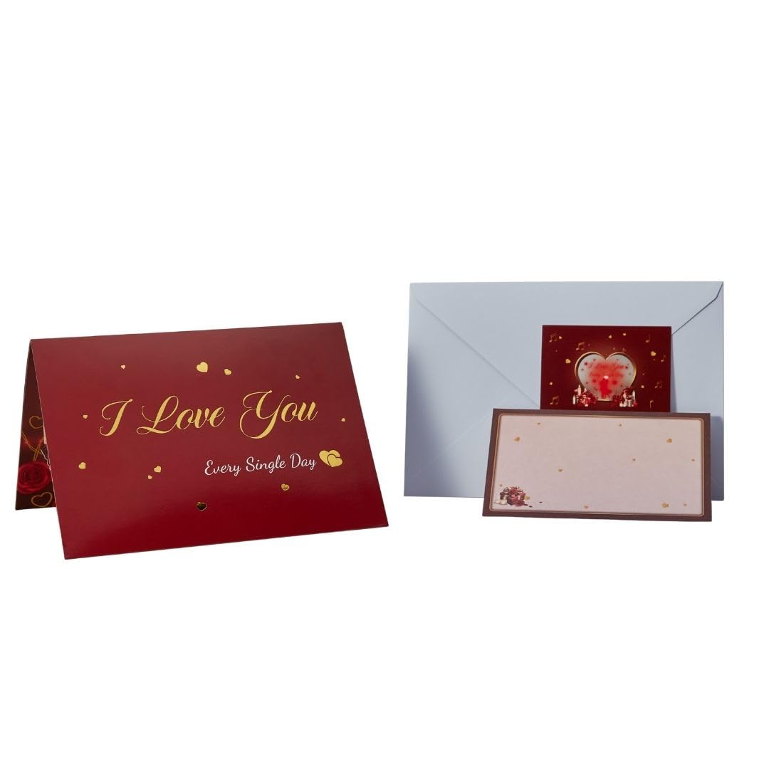 Romantische 3D-Pop-Up-Karte mit Musik & Lichtern, luxuriöses Liebesandenken zum Jahrestag, Valentinstag oder besondere Momente, Geschenk für Frau oder Freundin