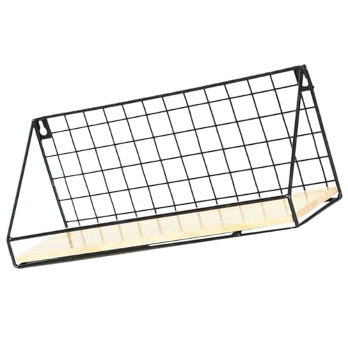 Veemoon Estante de Pared de Hierro Forjado Grande Negro sin Perforaciones Estante de Almacenamiento para Cocina y Dormitorio Soporte Decorativo Versátil Ganchos para Abrigos