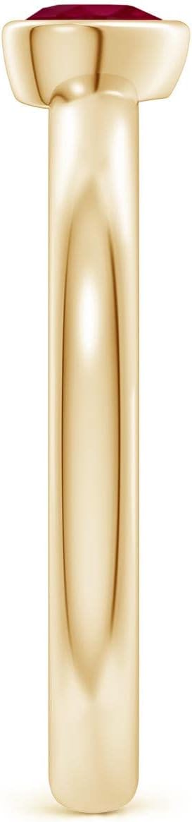 Angara Solitaire Heart Ruby Promise Ring in 14K Solid Gold/Platinum | Natural Bezel-Set Ruby Ring for Women | July Birthday, Anniversary, Gemstone Jewelry Gift