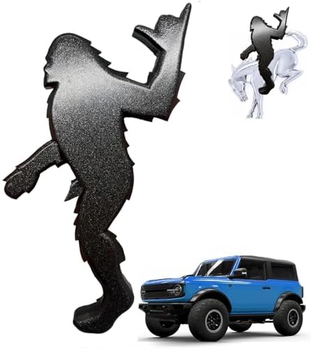 Add-A-Sasquatch Black and Bronze Emblem Overlay Decal for Bronco, 3x4 Inch, 3M Adhesive, Off-Road Vehicle Customization Accessory (Black,Stay Relaxed)