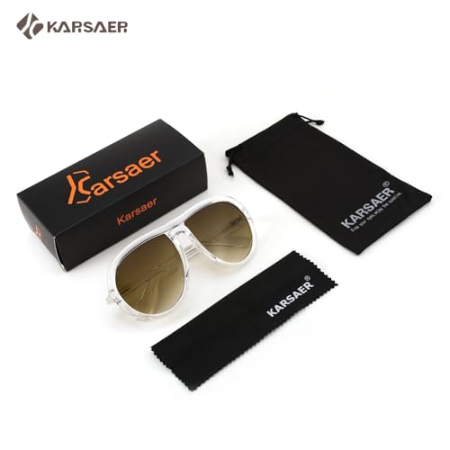 Image of Karsaer Oversized Vintage Aviator Sunglasses for Men Women?Big Retro Round Aviator Sunglasses K7132