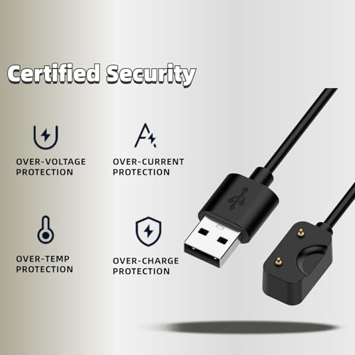 Image of Charger Cable Compatible with Samsung Galaxy Fit 3 USB-C Magnetic Replacement Charging Cable Cord Accessory - Replacement Charging Cable (Black, 100cm)