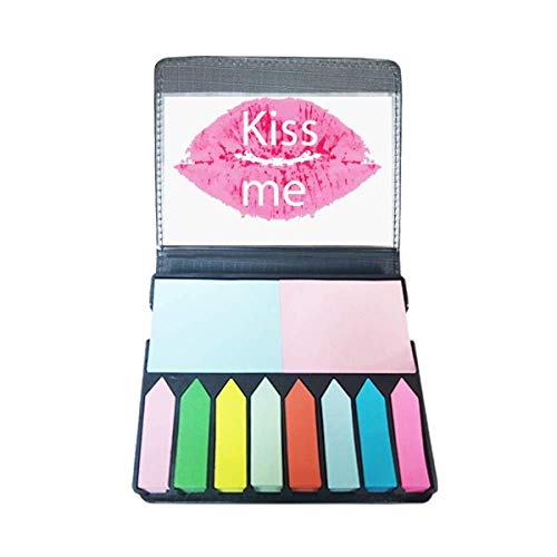 Note adhésive Pink Lip Kiss Me sur votre bureau pour planifier vos lectures de Saint-Valentin