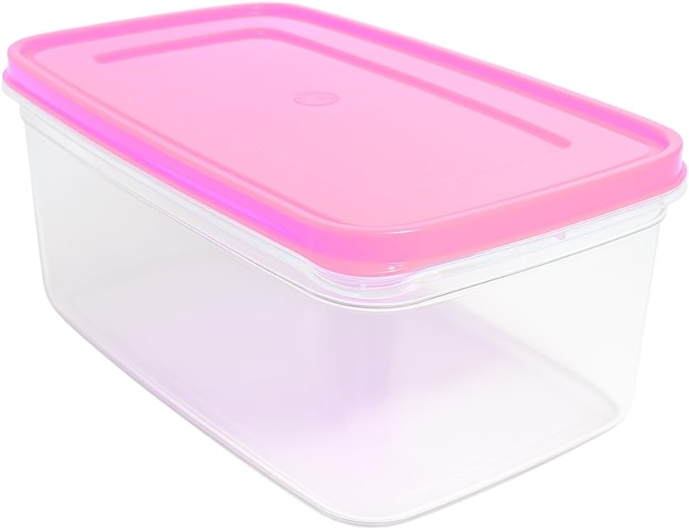 Sunaira MPC Transparent Multipurpose Food Grade Plastic Storage Container 4.0 Ltr|Airtight Lid|Stackable Organiser for,Bread,Vegetable,Kitchen,Office,Medicine Box,Stationery|Set Of 1 | PINK