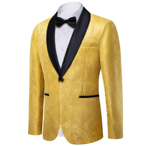 DiBanGu Mens Blazer One Button Shawl Lapel Tuxedo Sport Coat Casual Dress Suit Jacket for Men Wedding Party Prom2