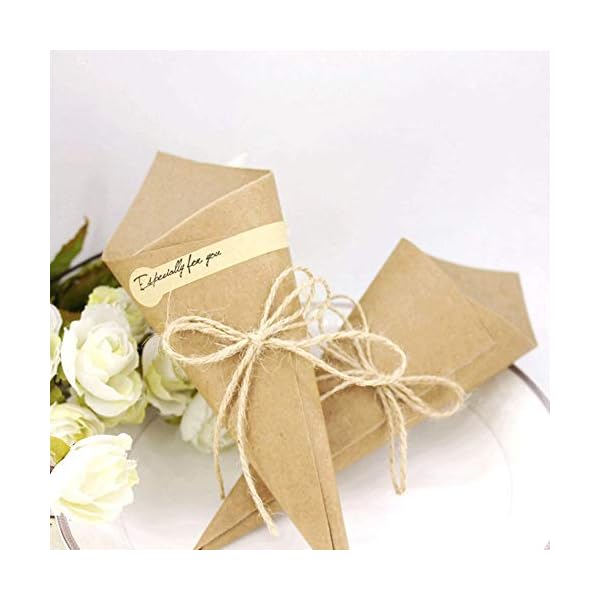 JZK 50 Bricolaje kraft papel marcador posición tarjeta invitación favor para boda confeti cumpleaños fiesta bebé ducha… - Imagen 4