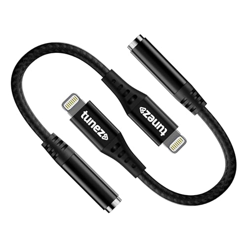 Image of tunez CB-90 Type L to Aux Connector With DAC - Braid + Shell Material, 14cm Length, High-Quality PVC, Best-in-Class Connectors, Type L to Aux (Female) with DAC Chipset (Black)