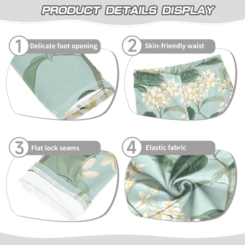 ALAZA Girls' Leggings Children's Yoga Pants Skinny Printed Dance Osmanthus Fragrans Pastel Comfortable 4T2