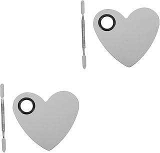 Beaupretty 2 Conjuntos De Paleta De Maquiagem Bandeja De Mistura Tigelas De Imersão Paleta De Arte Bandeja De Maquiagem Espátula De Metal Kit De Maquiagem Placas De Mistura De Arte De Unhas