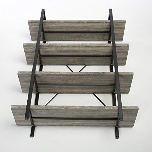 image for HSH 4-Shelf Vintage Industrial Bookshelf, Rustic Wood and Metal Bookca