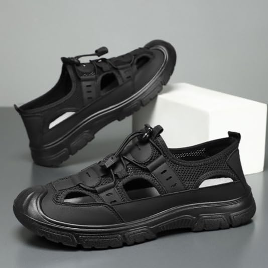 Men's Summer Water Shoes for Beach Outdoor Breathable Quick-Dry Sandals with Adjustable Buckle, Lightweight Casual Sport Sandals for Walking, Travel4