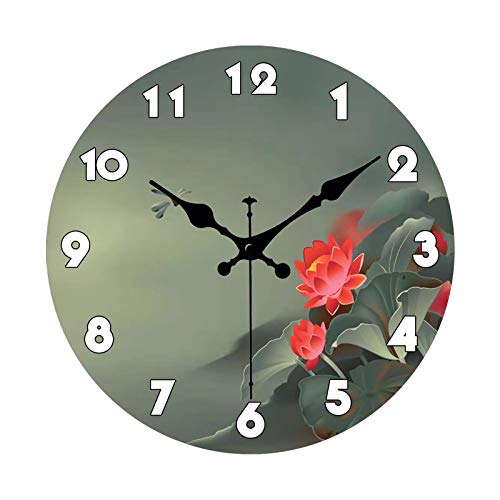 Lotus Blooms Wall Clock Non Ticking Silent 10 Inch Art Clock for Living Room Bedroom Office School Home Decor Lotus Blooms Wall Clock Non Ticking Silent 10 Inch Art Clock for Living Room Bedroom Office School Home Decor