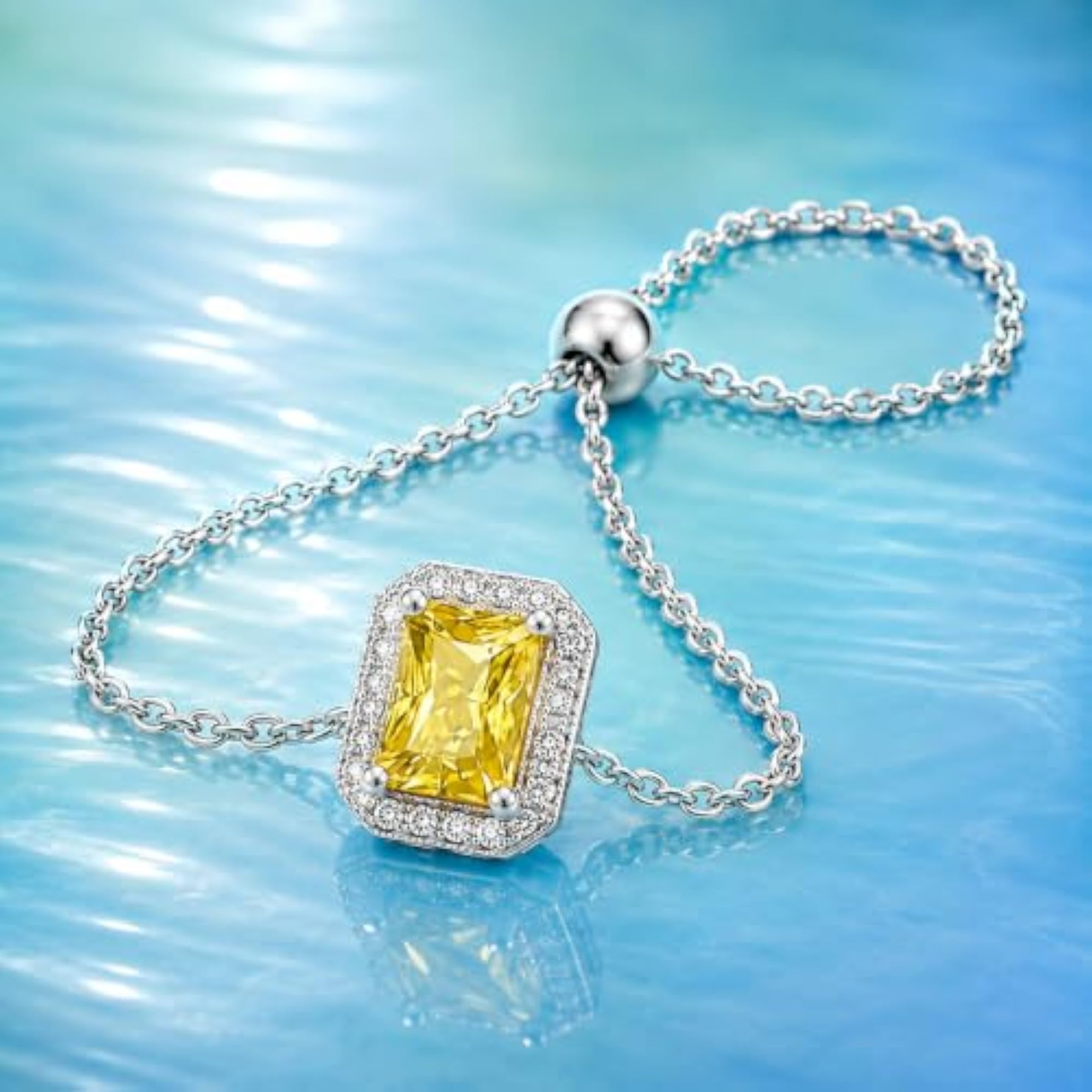 Golden Radiance Emerald Cut Slider Bracelet