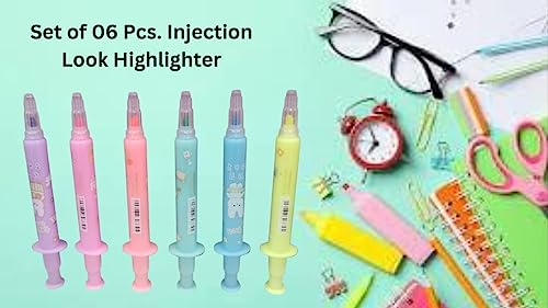 Image of YBN Set Of 6 Pcs Cute Kawaii Injection Shape Different Color Highlighters Office School Supplies Gift, Multicolor
