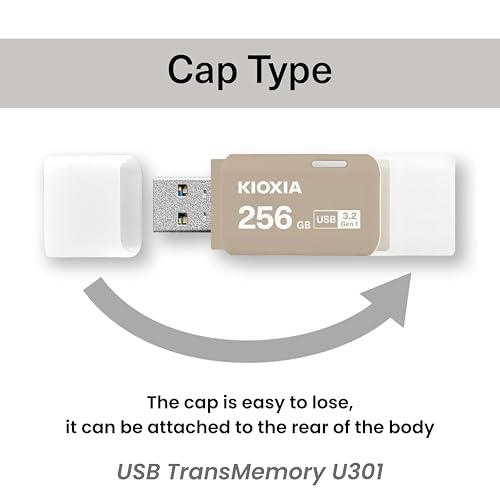 Image of KIOXIA Former Toshiba Memory U301 256GB USB 3.2 Gen 1 Flash Drive - High-Speed, Compact, with 5 Years Warranty (Warm Gray) Made in Japan