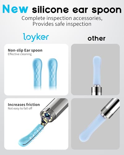 loyker x6 ear wax removal tool camera ear cleaner with camera fsa - hsa store eligible 1080p ear camera with 6led light for earnosethroattonsil stone examination black