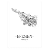JUNIWORDS Stadtposter, Bremen, Wähle eine Größe, 40 x 60 