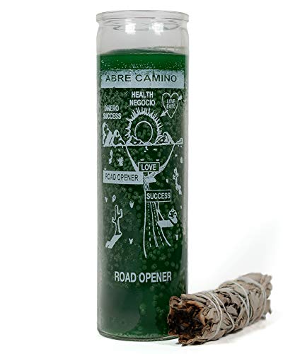 Botanica Emporium Road Opener Vision Candle Combo Pack | Spell Candle for Opening Up Opportunities | Genuine Sage Bundle