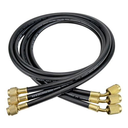 HCPRO PH5BKAB 5Ft Black Knight HVAC Charging Hose Set, 1/4"