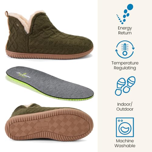 Image of Dearfoams Men's Memory Foam Indoor House Slippers Brixen Ankle Boot House Shoes - Gifts for Men