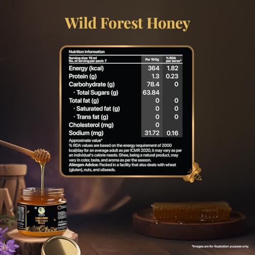 Image of Asmita Organic Farms Wild Forest Honey 300g | 100% Raw, Pure & Natural Honey | Unprocessed, Unpasteurized, Non-GMO | No Added Sugar or Sweeteners | Nutrient-Rich & Antioxidant Superfood