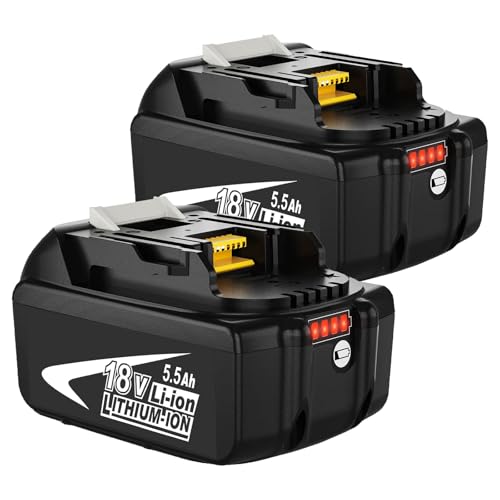 2Stück 5500mAh Akku Kompatibel für Makita 18V Akku BL1850B BL1860B mit LED Indikator