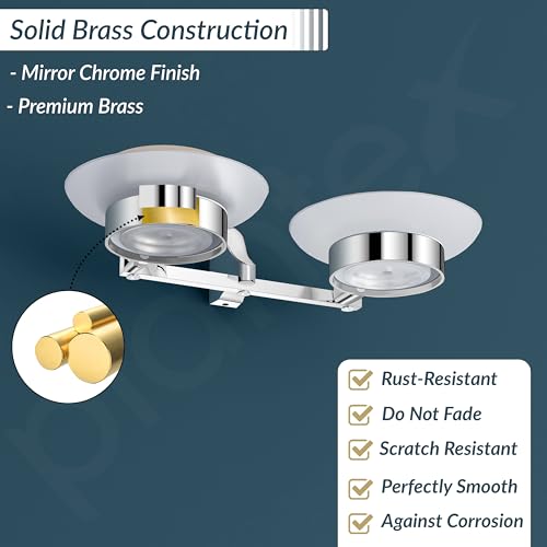 Image of Plantex Rich Brass Unique Dual Soap Dish for Bathroom /Wall Mounted Soap Holder /Soap Stand /Bathroom Accessories (Chrome)