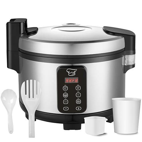 Large 15L Commercial rice cooker 84 cups cooked / 32 cups uncooked rice Electiric Rice Cooker & Rice Warmer | Automatic Warm | Stainless Steel | with One-Touch Operation