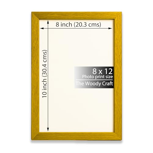 Image of 8x12 Photo Frame | Photo Frame a4 Size Yellow For Wall That Brightens The Room | Wall Frame For Home Decoration | Wood Frame With Durable Quality | Hanging Photo Frames For Easy Mounting
