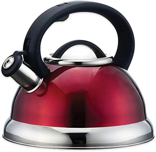 EUROSTAR EK41R 2.8L Stainless Steel Whistling Kettle, Red