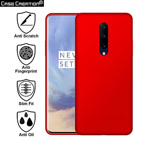 Image of Case Creation Luxurious og Series for oneplus 7 pro case Cover,Anti-Dirty Slim case Frosted Matte Cute Candy TPU Raised Bezel (Splash of Color) Back Cover for oneplus 7 pro -Wine red