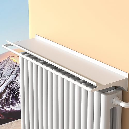 Leaceuv Balda Radiador Sin Taladrar,Estantes Flotantes Delgados,Soportes del Estante del radiador de Aluminio,para Oficina Pasillo Salón Dormitorio(14cm Wide,L 60cm/23.6in)