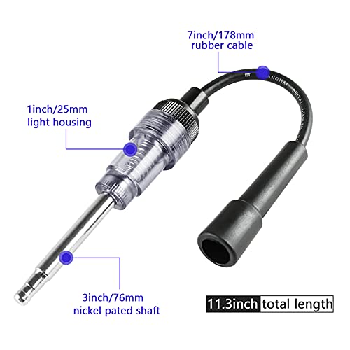 Lyhlya 2Pcs Spark Plug Tester, Engine Ignition Coil Tester Straight Boot Ignition Test Spark Plug Light Checker Automotive Spark Tester thumb #2