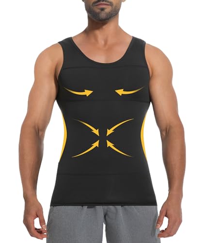 Men Compression Shirts, Slimming Body Shaper Vest, Gynecomastia Shapewear, Tummy Control Tank Top, Back Support