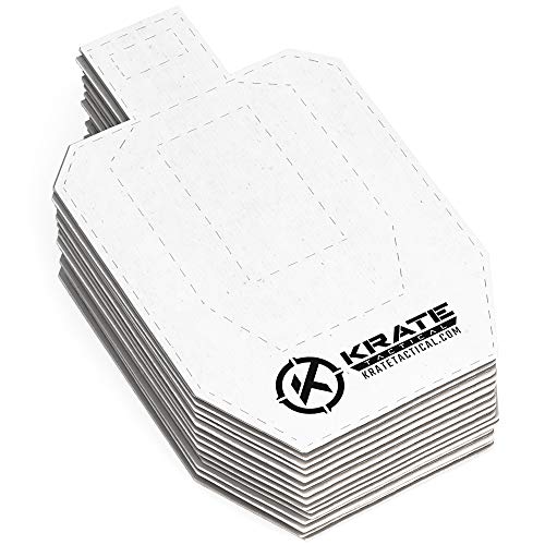 KRATE Tactical Cardboard Targets-Half Size Competition Paper Silhouette Shooting Target â€“ Torso Targets for Shooting Range & Gun Practice w/Rifles, Handguns, Shotguns, or Airsoft (20-Pack 15â€ Torso)