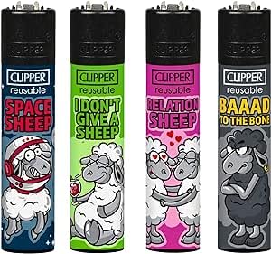 4 X CLIPPER LIGHTERS (FUCK ALL)