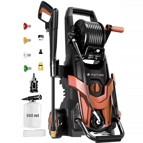 Image of 4500 MAX PSI P*ressure Washer 2026 NEW, 4 N*ozzles and F*OAM C*annon, P*ower Cleaner(Red)