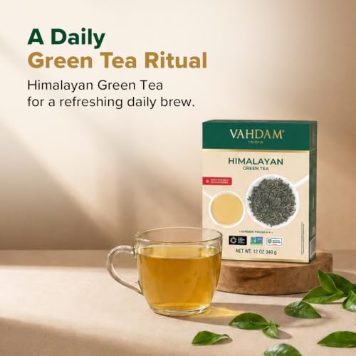Image of VAHDAM Himalayan Green Tea Loose Leaf (12oz|170+ Cups) Long Leaf Green Tea
