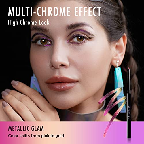 Bepholan Eyeliner Pencil,Pink Eyeliner,Colored Eyeliners,Metallic Eyeliner,Pink Gold Shifting Colors Glitter Waterproof Eyeliner,24H Long-Lasting Eyeliner Pen,Pink-Gold Shifting(Metallic Glam) #TOP1