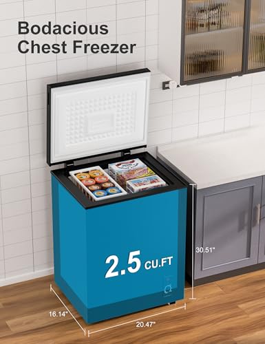 Image of 2.5 Cu.Ft Chest Freezer with Removable Basket - Small Deep Freezer w /6 Temp and Energy Efficient Quiet - Manual Defrost, Space Saving Design for Dorm, Office, Apartment, Bar, Black