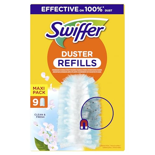 Swiffer Duster Staubwedel Nachfüllpack mit Febreze-Duft, Sparpack, 54 Stück (6 x 9), fängt Staub wie EIN Magnet, langanhaltender Duft, Griff separat erhältlich