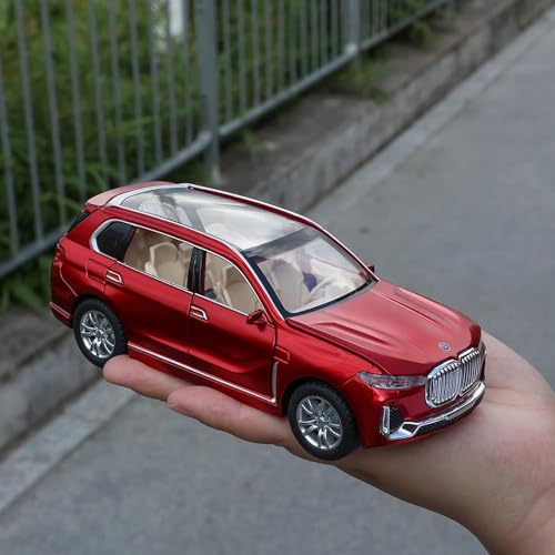 Image of Exclusive Alloy Metal Pull Back Die-Cast Car 1 /32 Bmw X7 Toy Car Diecast Metal Pullback Toy Car With Openable 6 Doors, Light Music Boys Gifts Toys(1:32 B M W X7 - Red)