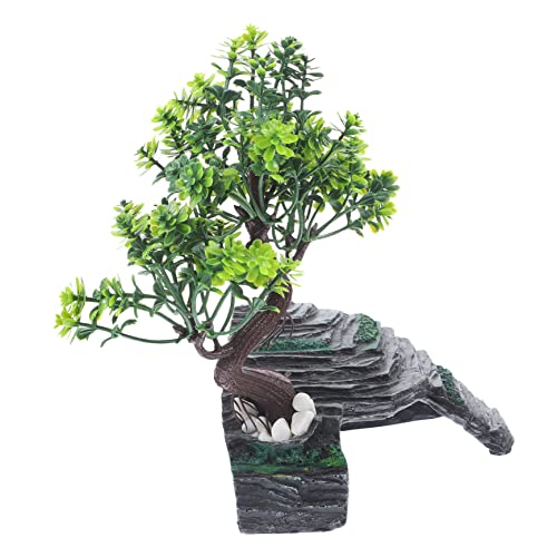 BESPORTBLE 1 セット 隠れ家の洞窟 キット トカゲ 水槽の装飾 水族館 うさぎ 恐竜 ケージ テラリウム爬虫類の木の装飾 爬虫類皮岩 ヘビの皮 爬虫類の洞窟と木 ヤモリ水槽アクセサリー 樹脂