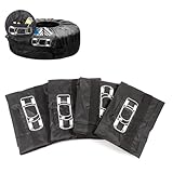 Autoreifenabdeckung, saisonale Reifentaschen, Polyester-Rad-Aufbewahrungstaschen, wasserdicht, staubdicht, passend für 33 cm - 40,6 cm Reifen