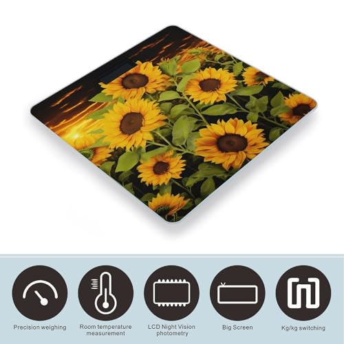 Báscula Digital de Baño con Diseño Floral Capacidad 400lb miniatura 3