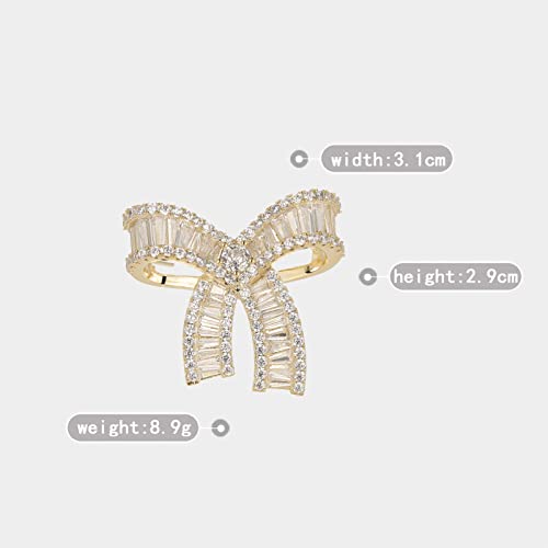 Qeehir Bow Brooch,Brooch Pins For Women Fashion Ladder Square Bow-Tie Crystal Rhinestones Brooches For Crafts Christmas Pins Decoration With Jewelry Box Gift For Women Girls #TOP1