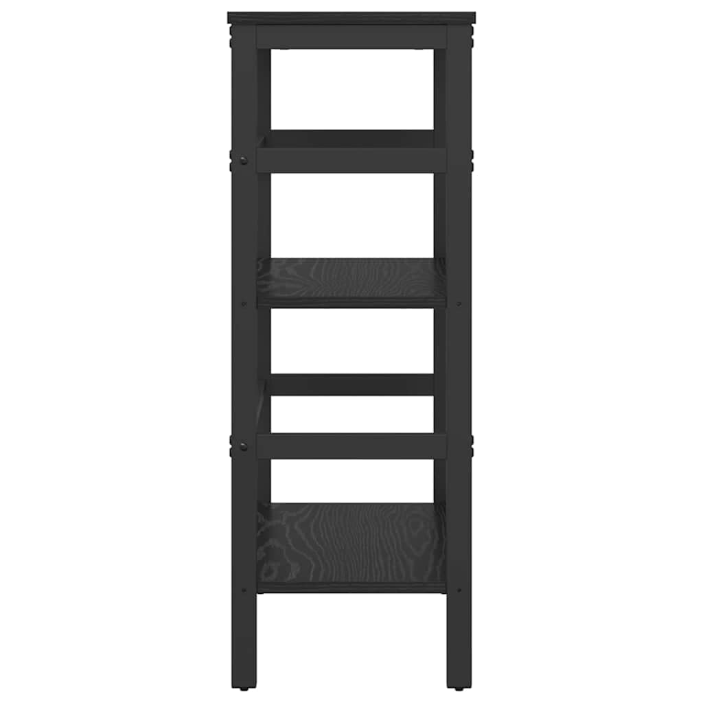 Générique Bibliotheque Bois Ingenierie 60x29x81 cm Czarny | Solidna stalowa rama, regulowane nóżki, duża pojemność, styl przemysłowy, do salonu biurowego