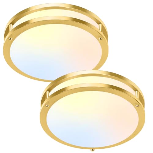 10 Inch LED Flush Mount Ceiling Lights, Gold Kitchen Lighting
